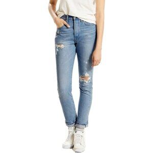 Women's Skinny Jeans Premium Cotton Elastane Slim Fit High Rise Button Fly